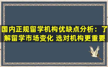 国内正规留学机构优缺点分析：了解留学市场变化 选对机构更重要